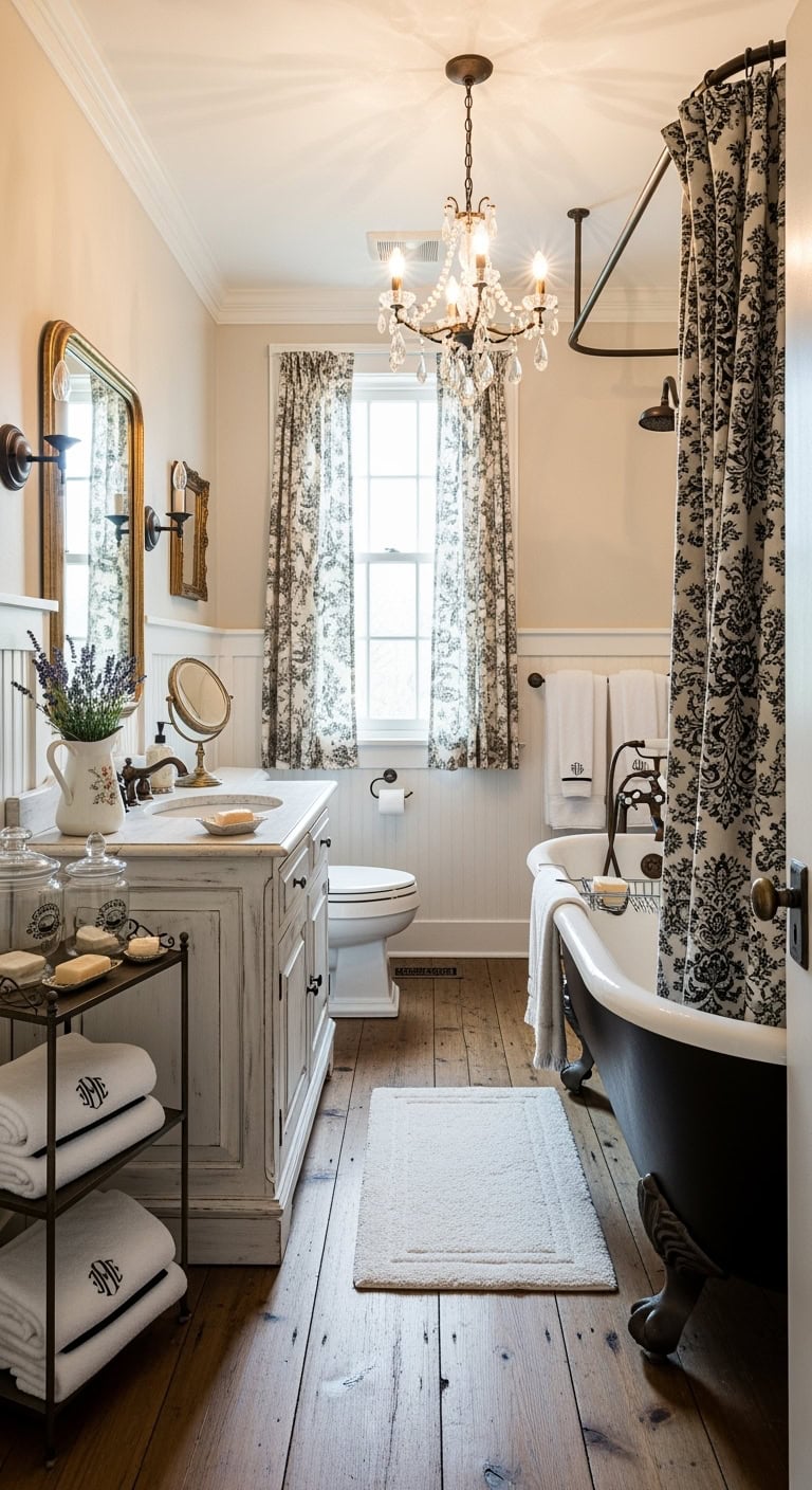 moody french vintage bathroom