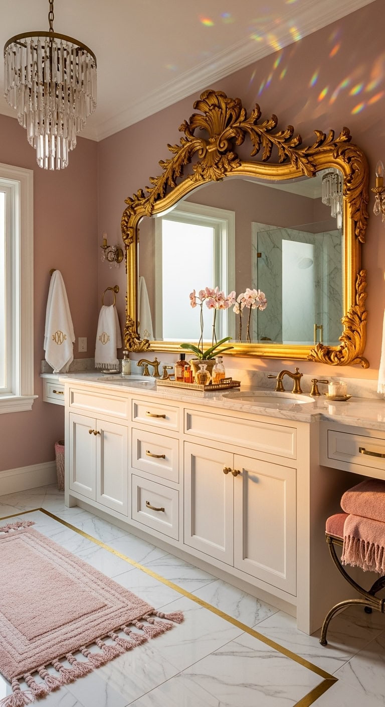 glamorous romantic oversized statement mirror