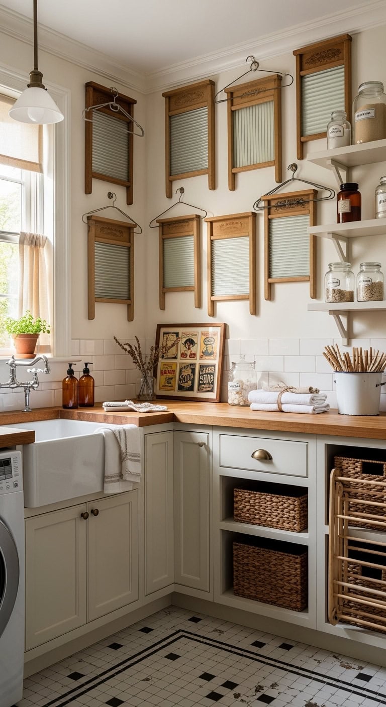 nostalgic laundry room gallery display