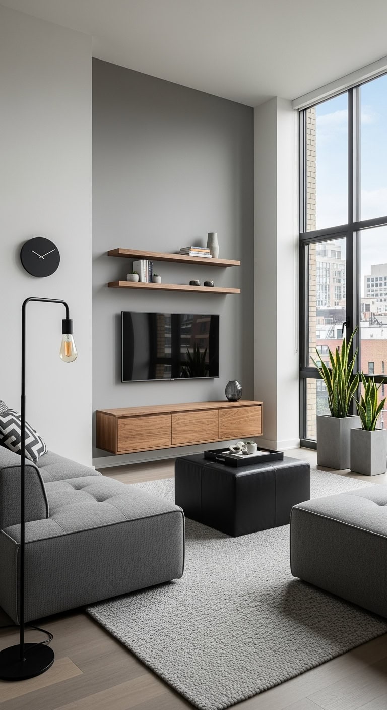 minimalist neutral modern bachelorpad