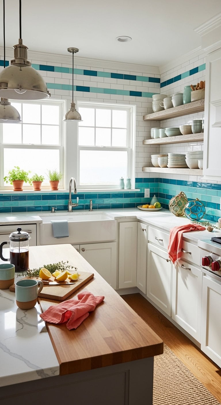 breezy coastal turquoise tile combinations
