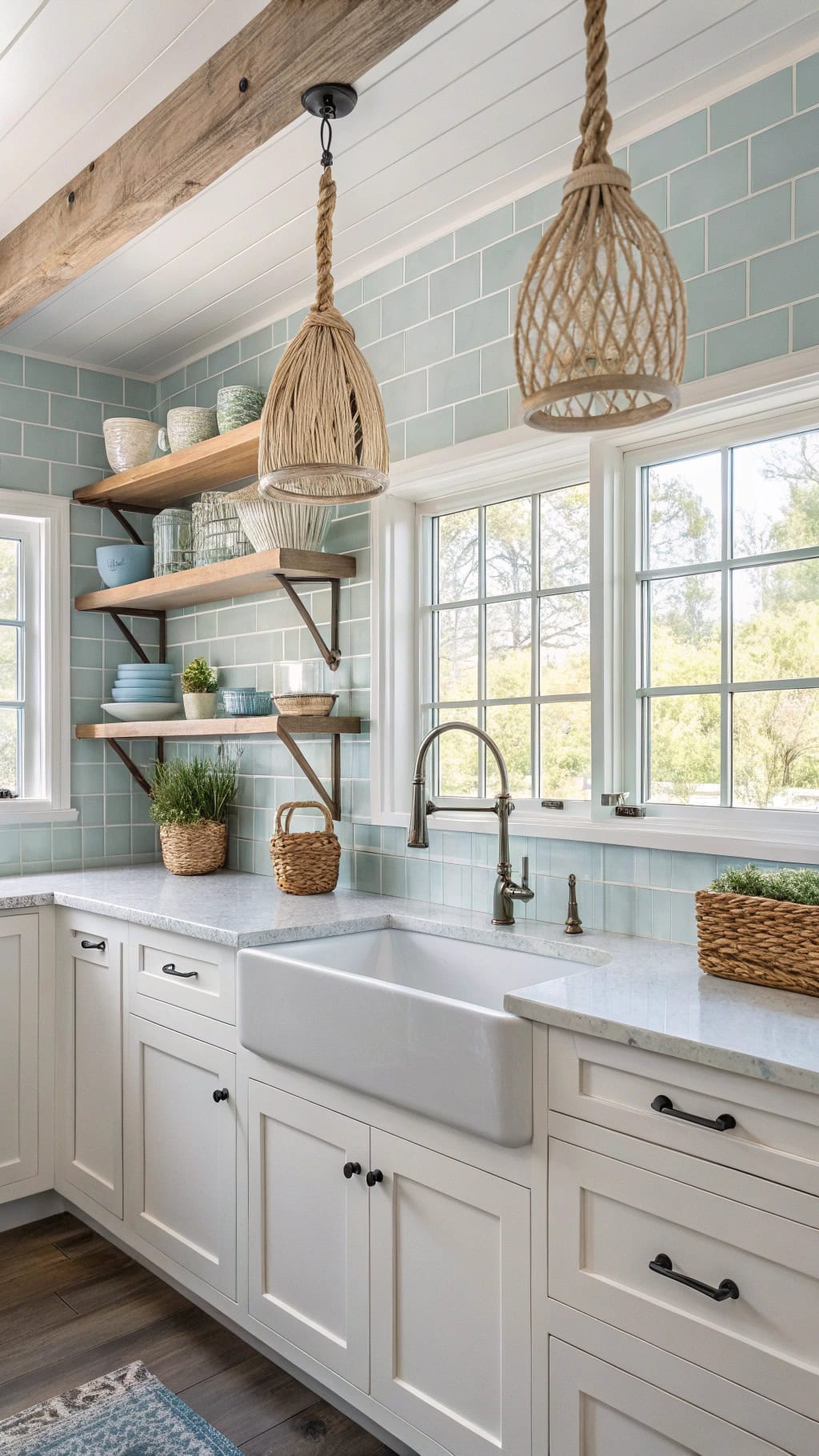 coastal chic kitchen accents