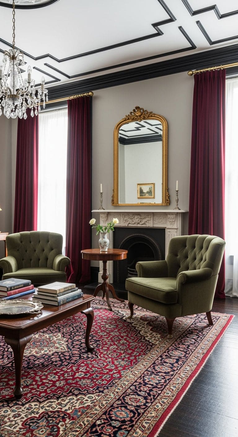 burgundy velvet black molding