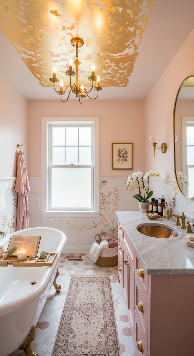 gilded bathroom ceiling opulence