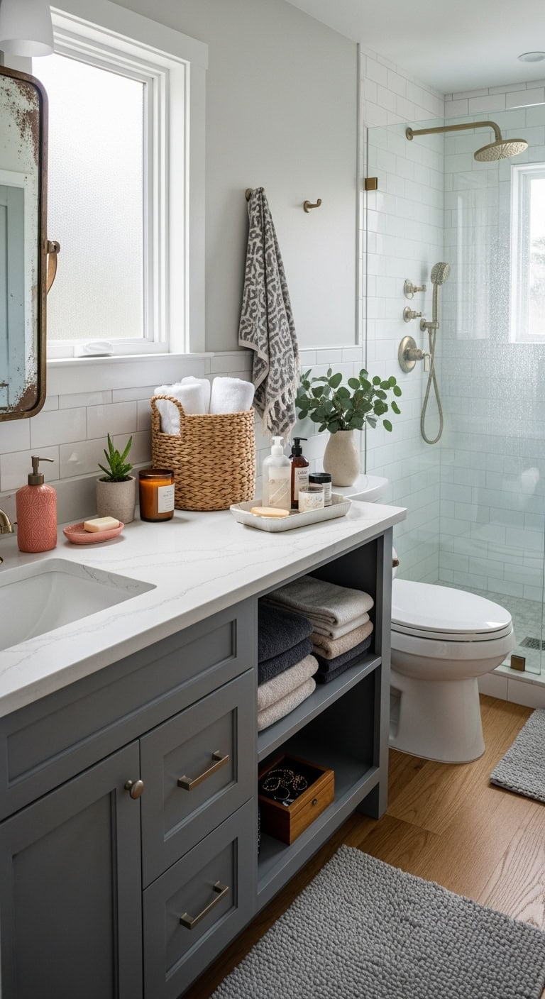 sophisticated hidden storage with visual flair