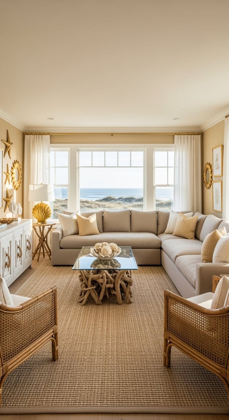 sand linen with gold