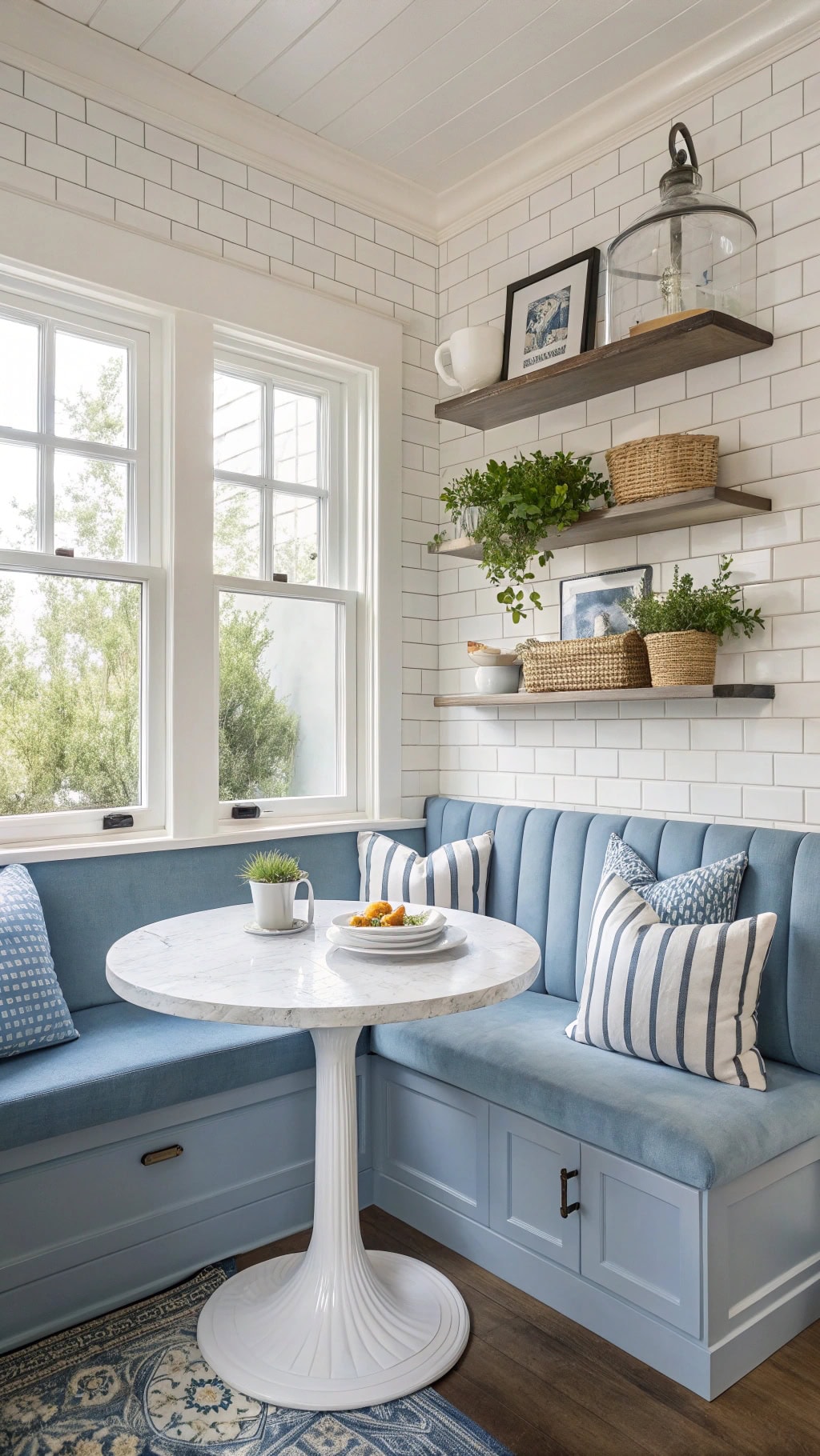 charming blue breakfast nook