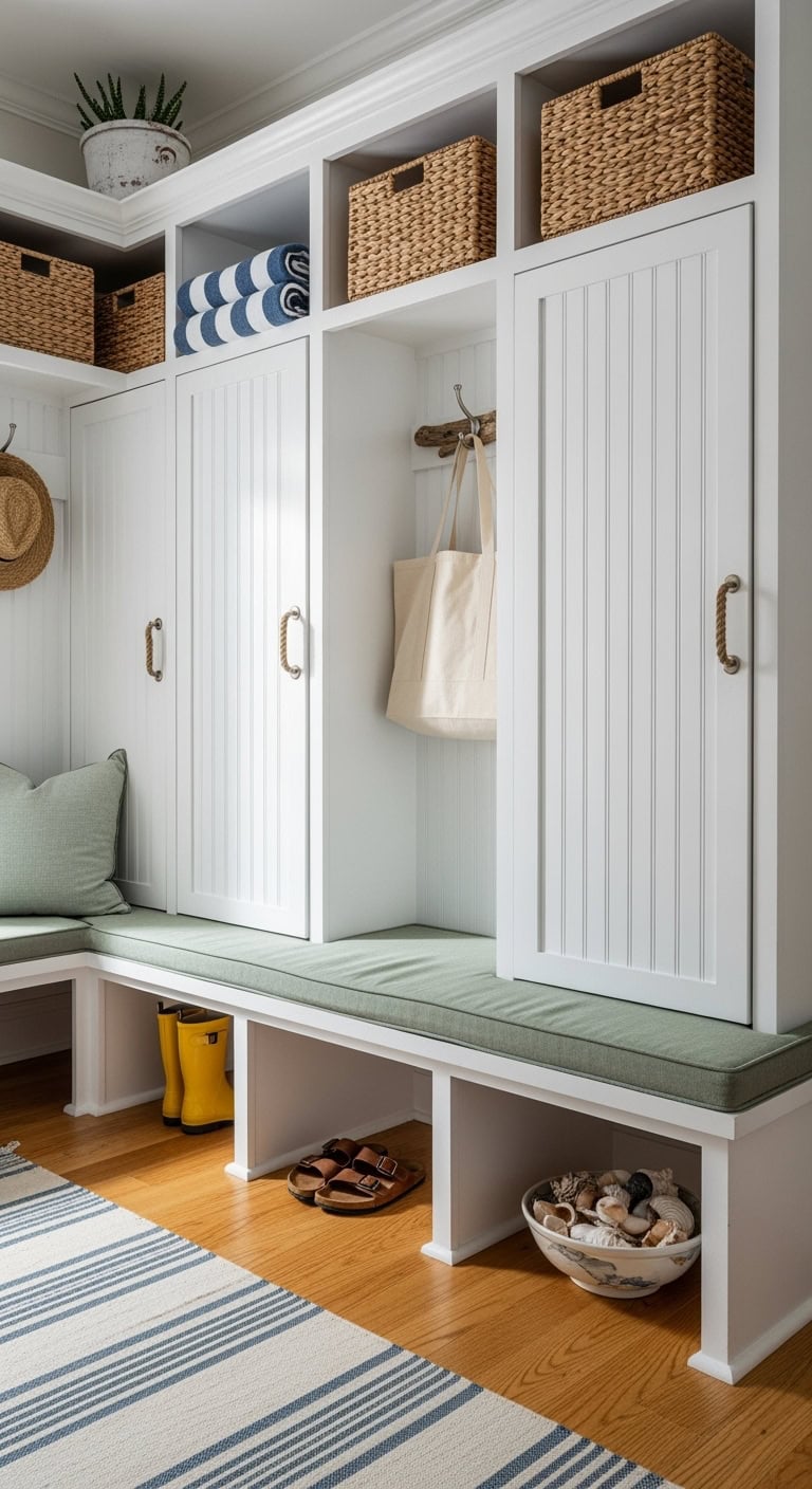 coastal charm beachy mudroom lockers