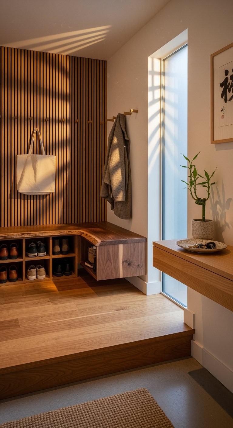 zen inspired japanese foyer design