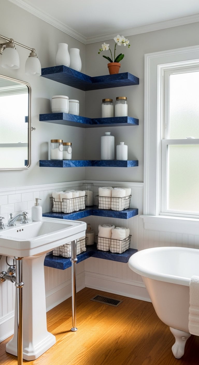 stylish statement floating cobalt marble