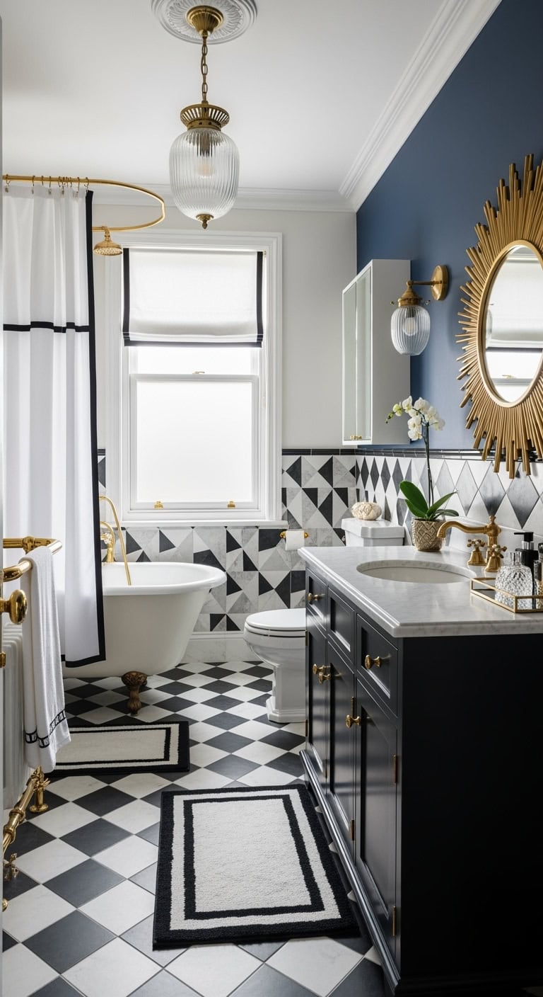 art deco diamond tile glamour