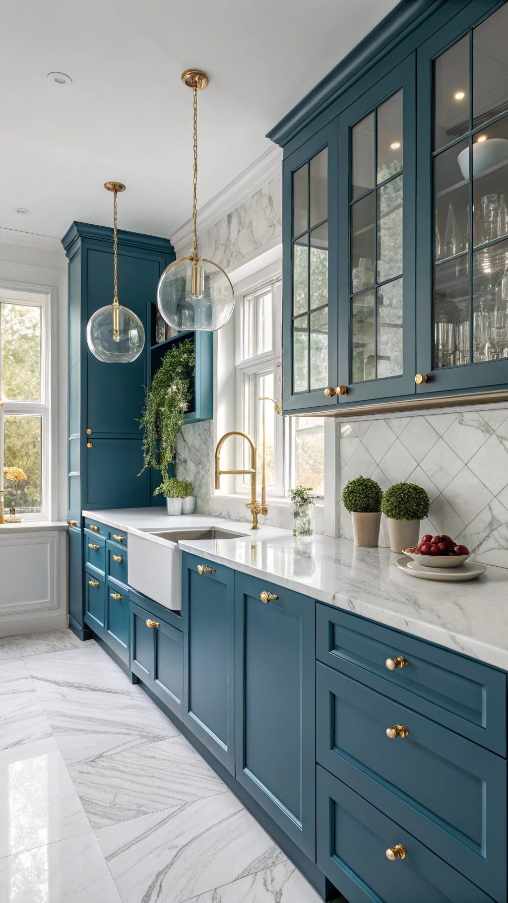 glamorous peacock blue kitchen