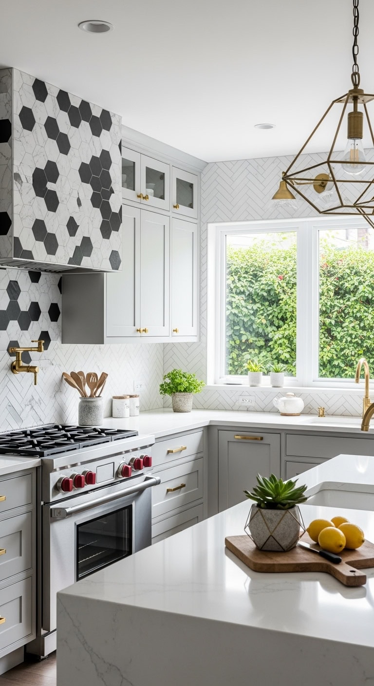 mesmerizing modern geometric kitchen design