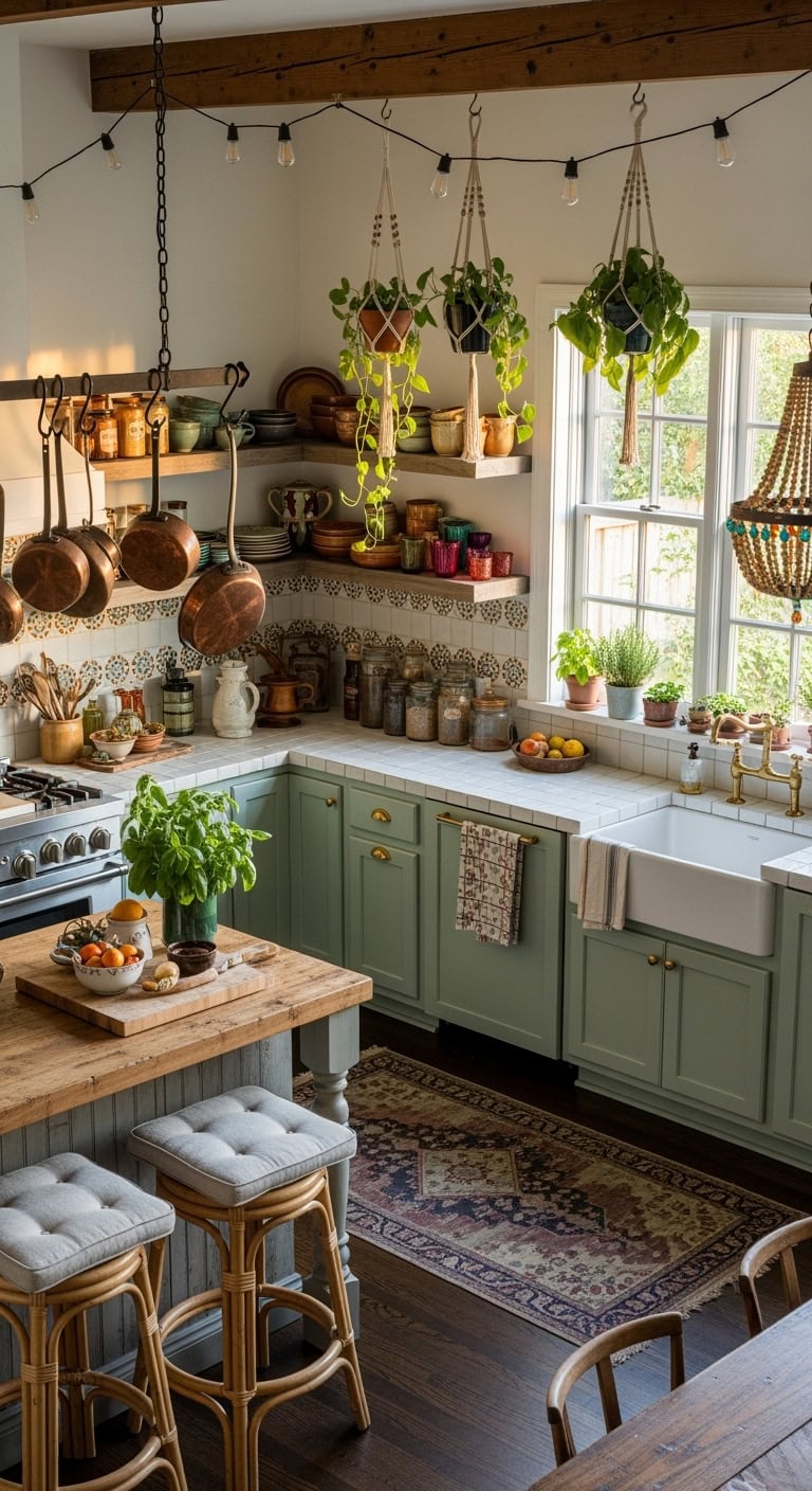eclectic mint kitchen decor