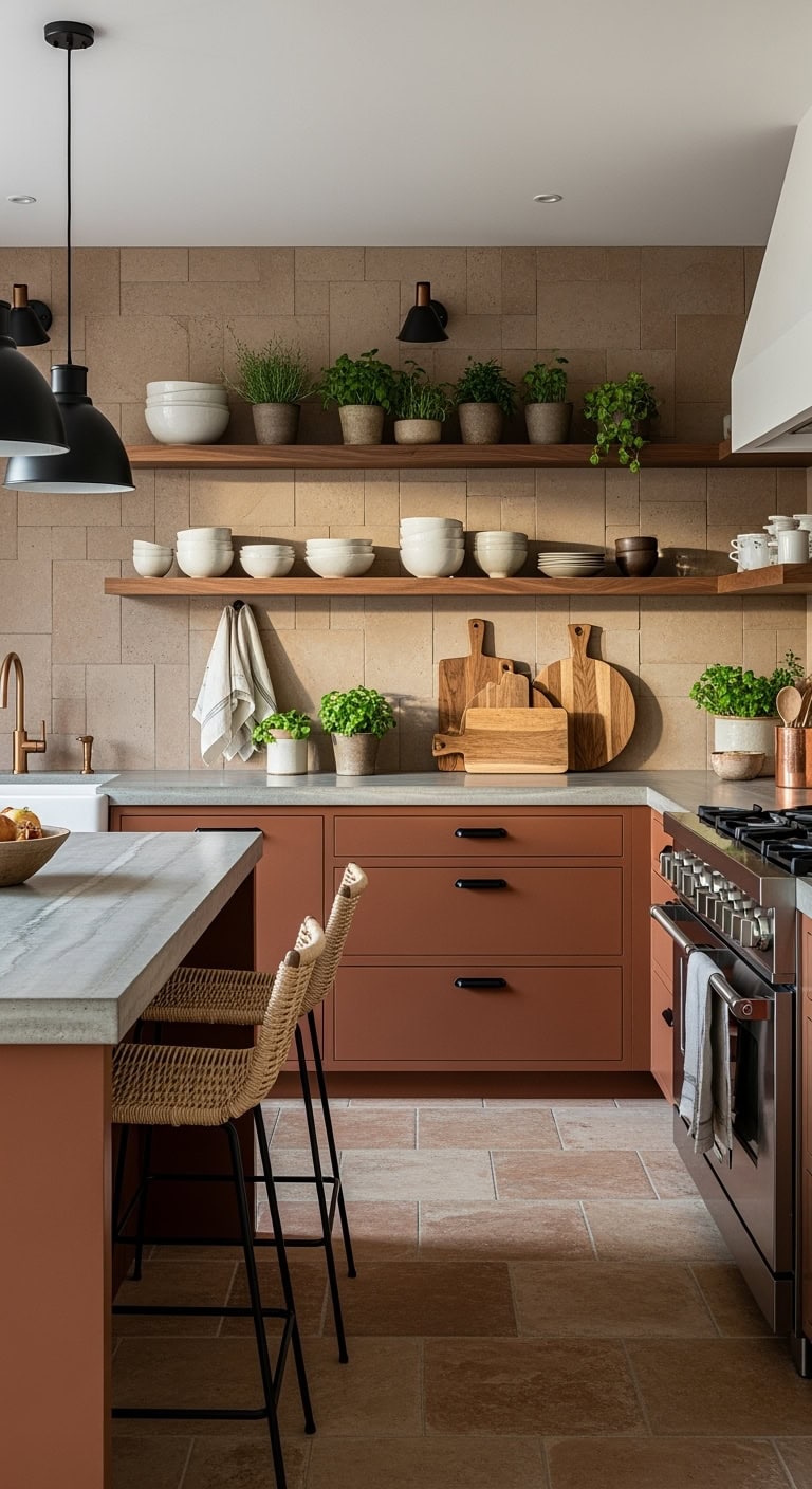 modern terracotta kitchen design