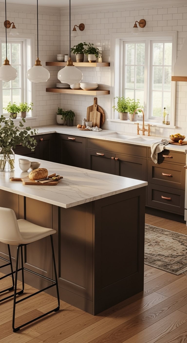 modern espresso kitchen design