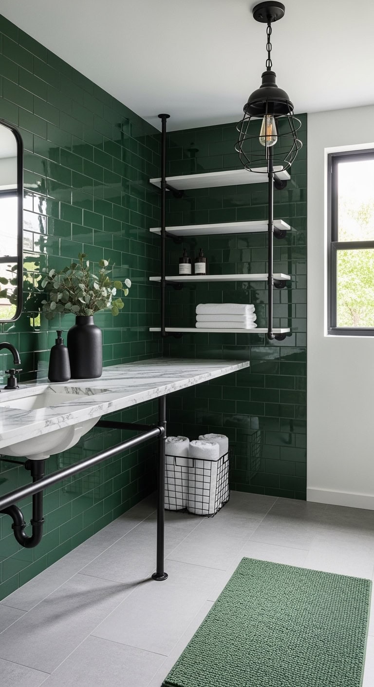 industrial black pipe shelving