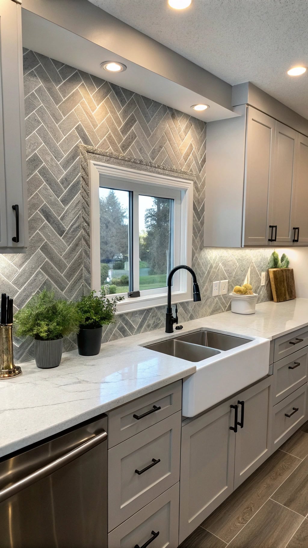 sleek slate backsplash sophistication