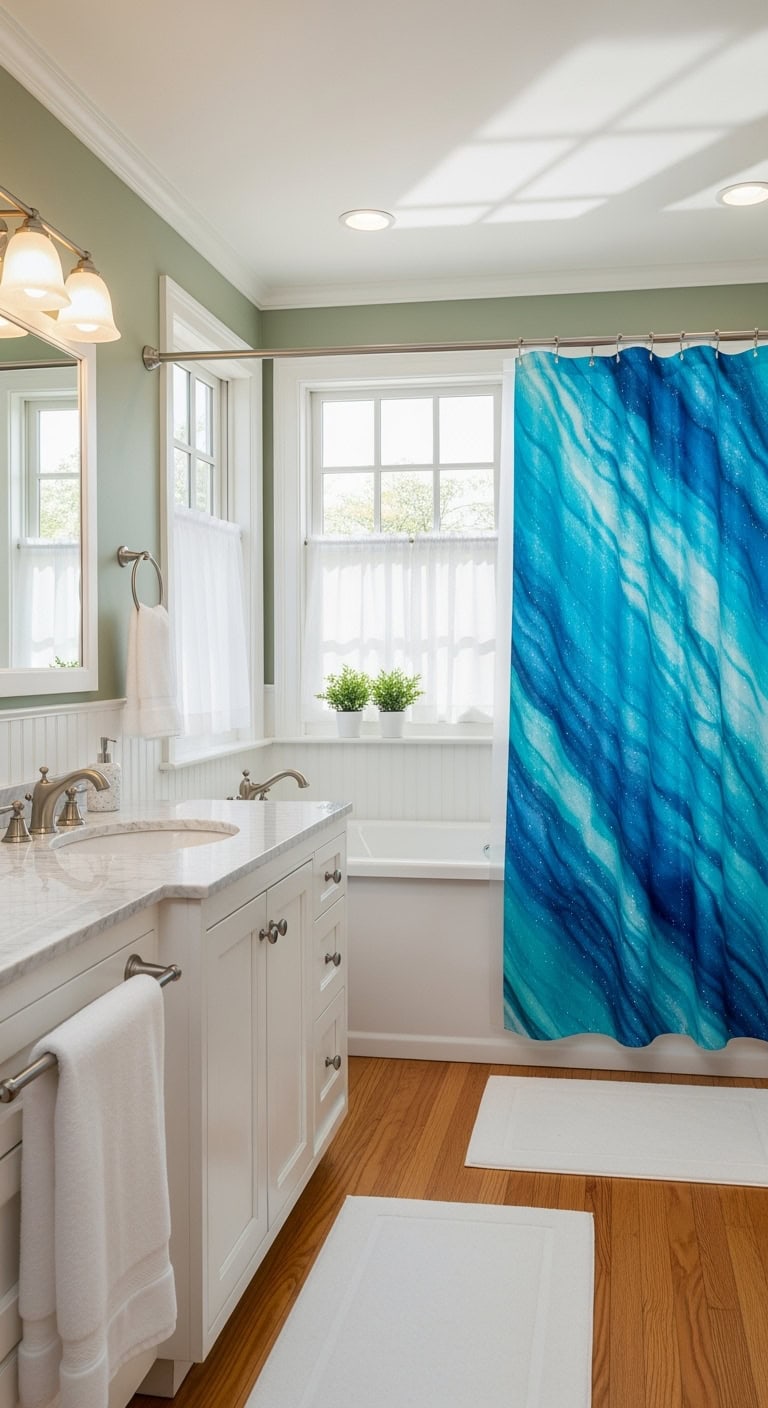 cascading azure waterfall shower statement