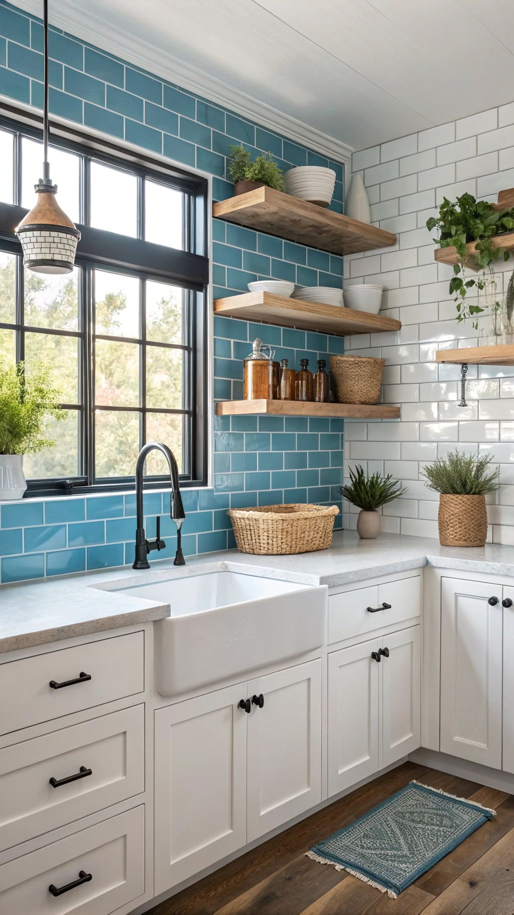 cerulean coastal kitchen tiles