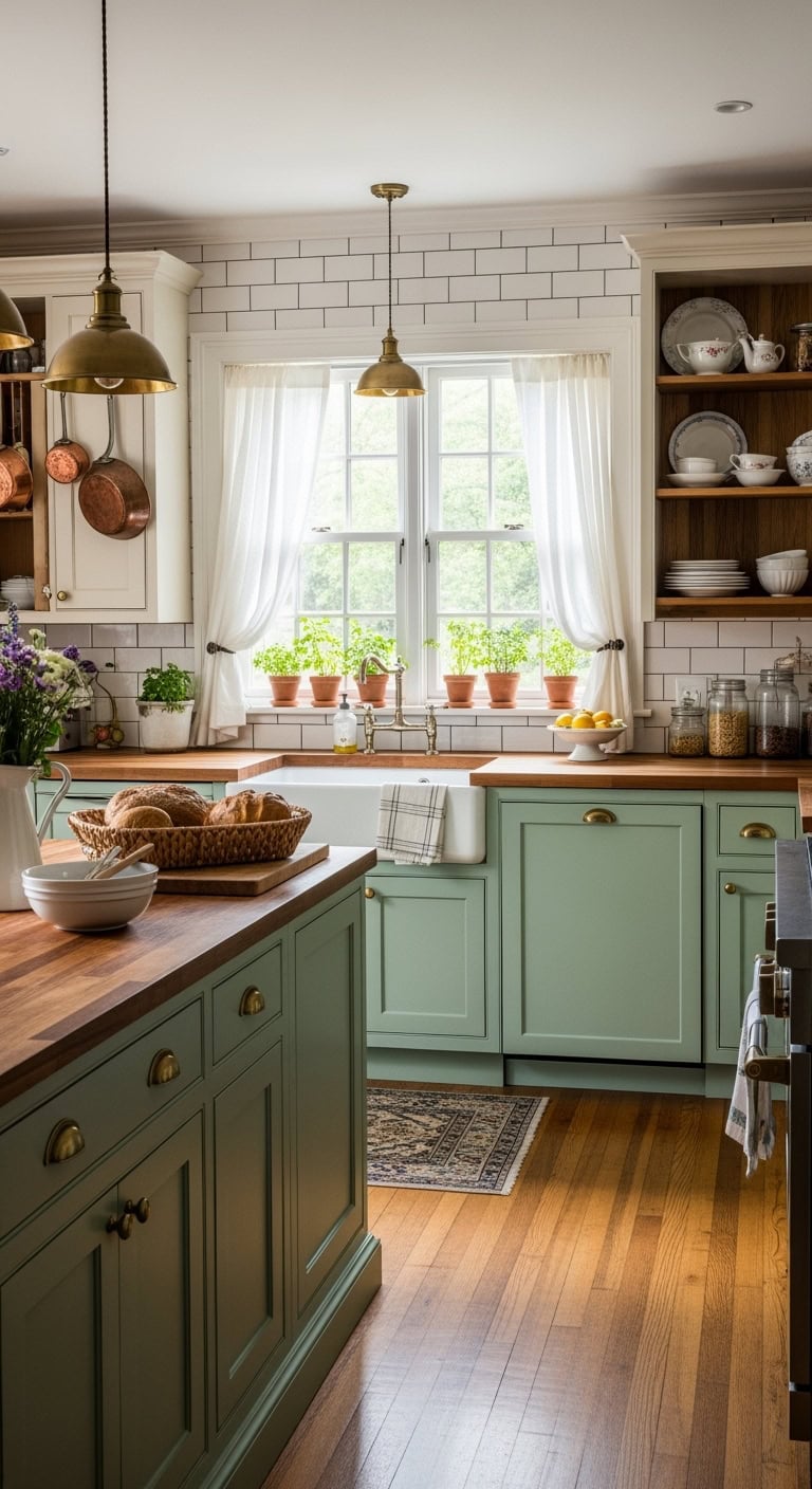 timeless pistachio kitchen charm