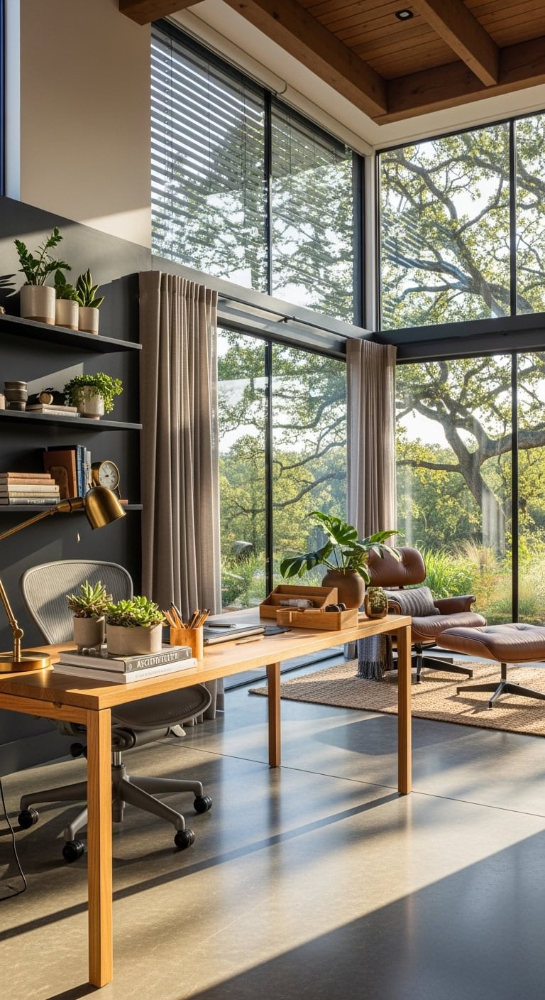 expansive window walls nature inspired workspace