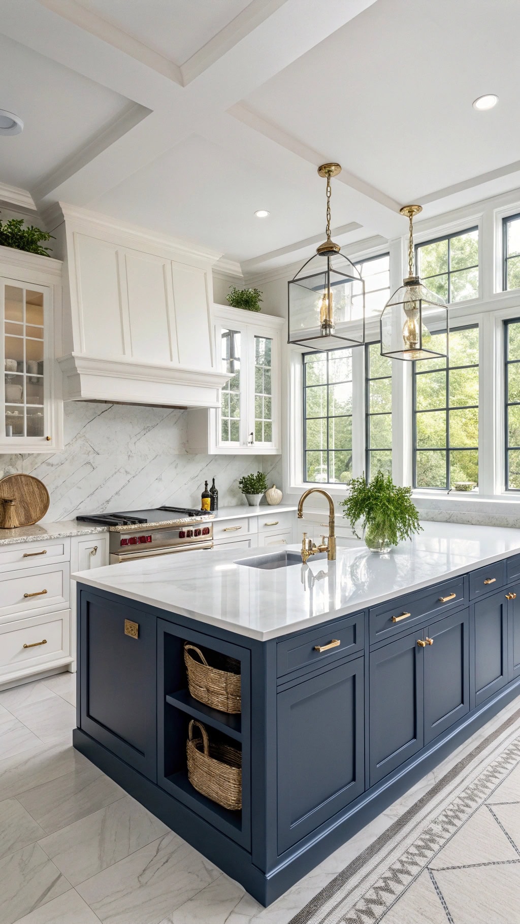 midnight blue kitchen island