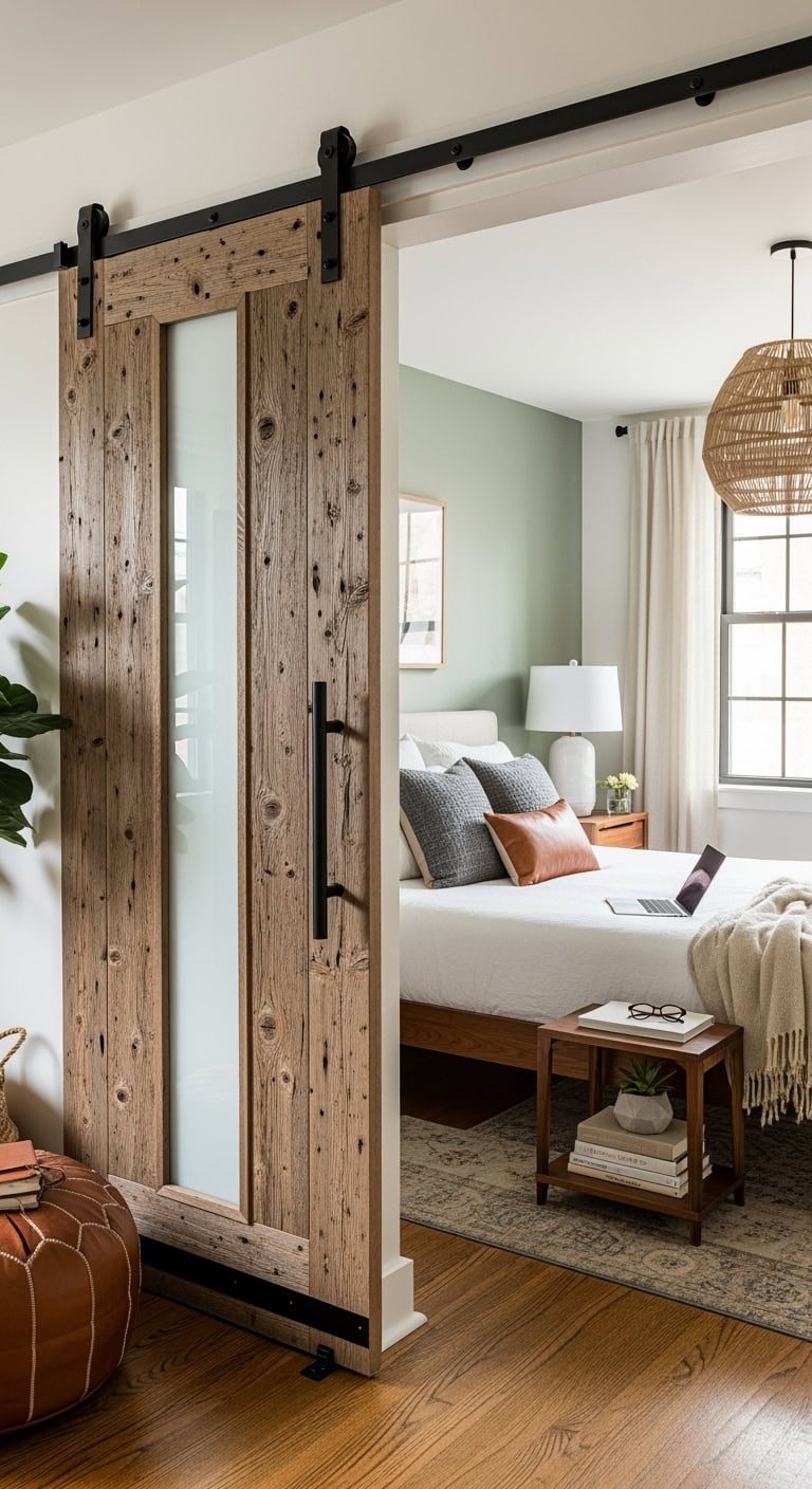 stylish functional reclaimed sliding barn door