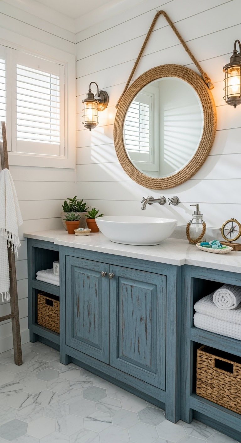 breezy coastal charm weathered wood vanity