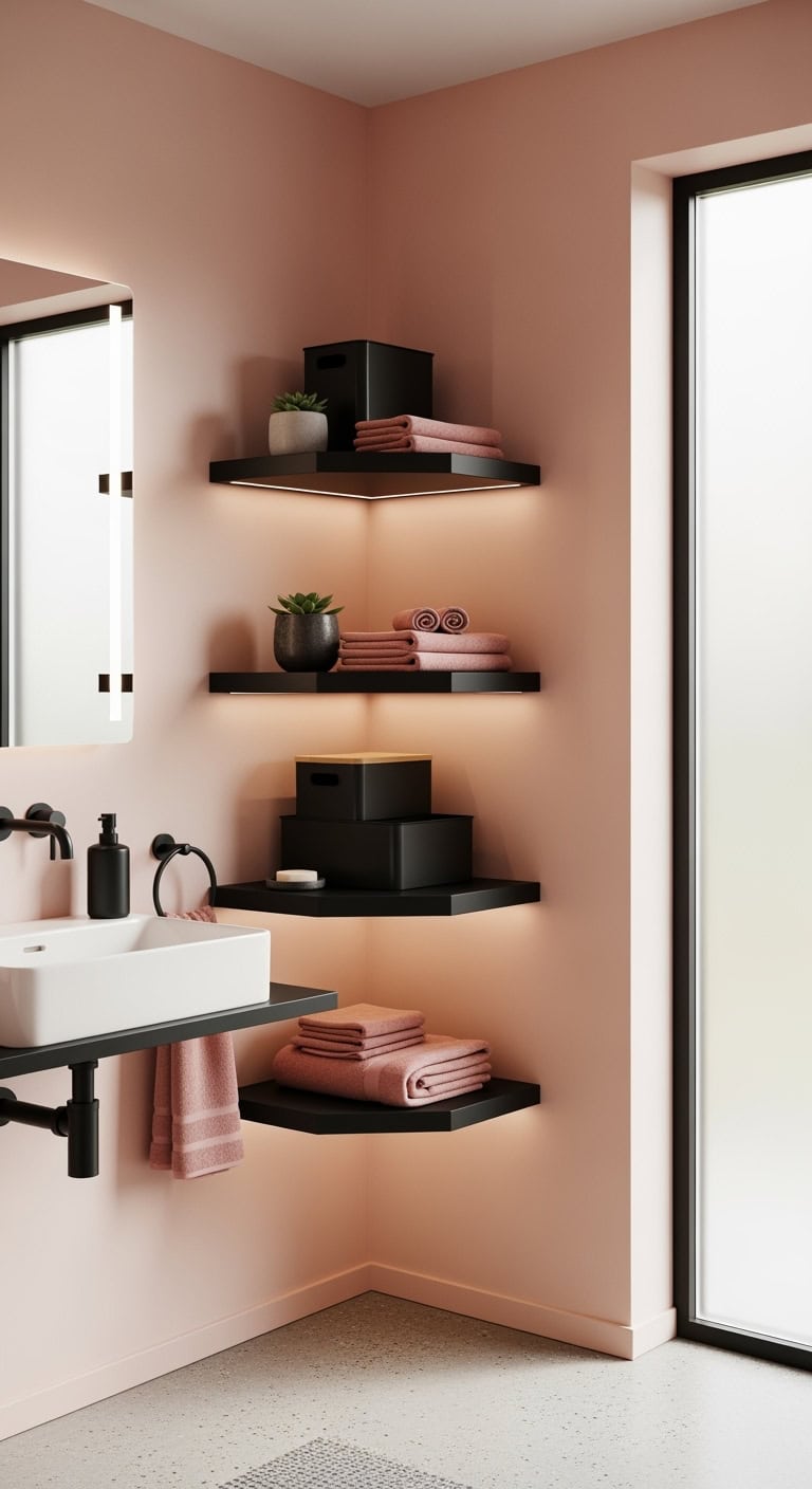 chic dynamic minimalist bathroom storage