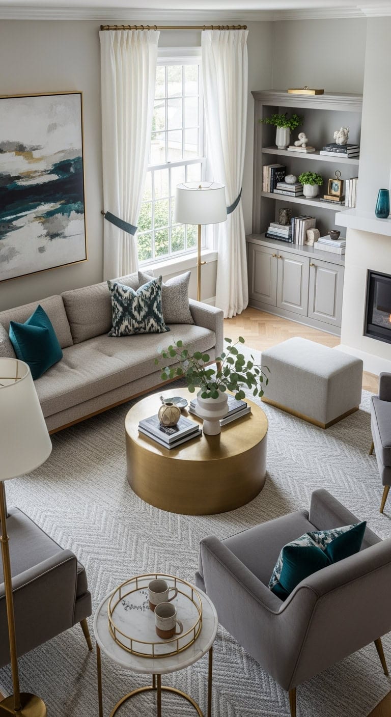 subtle gray herringbone elegance