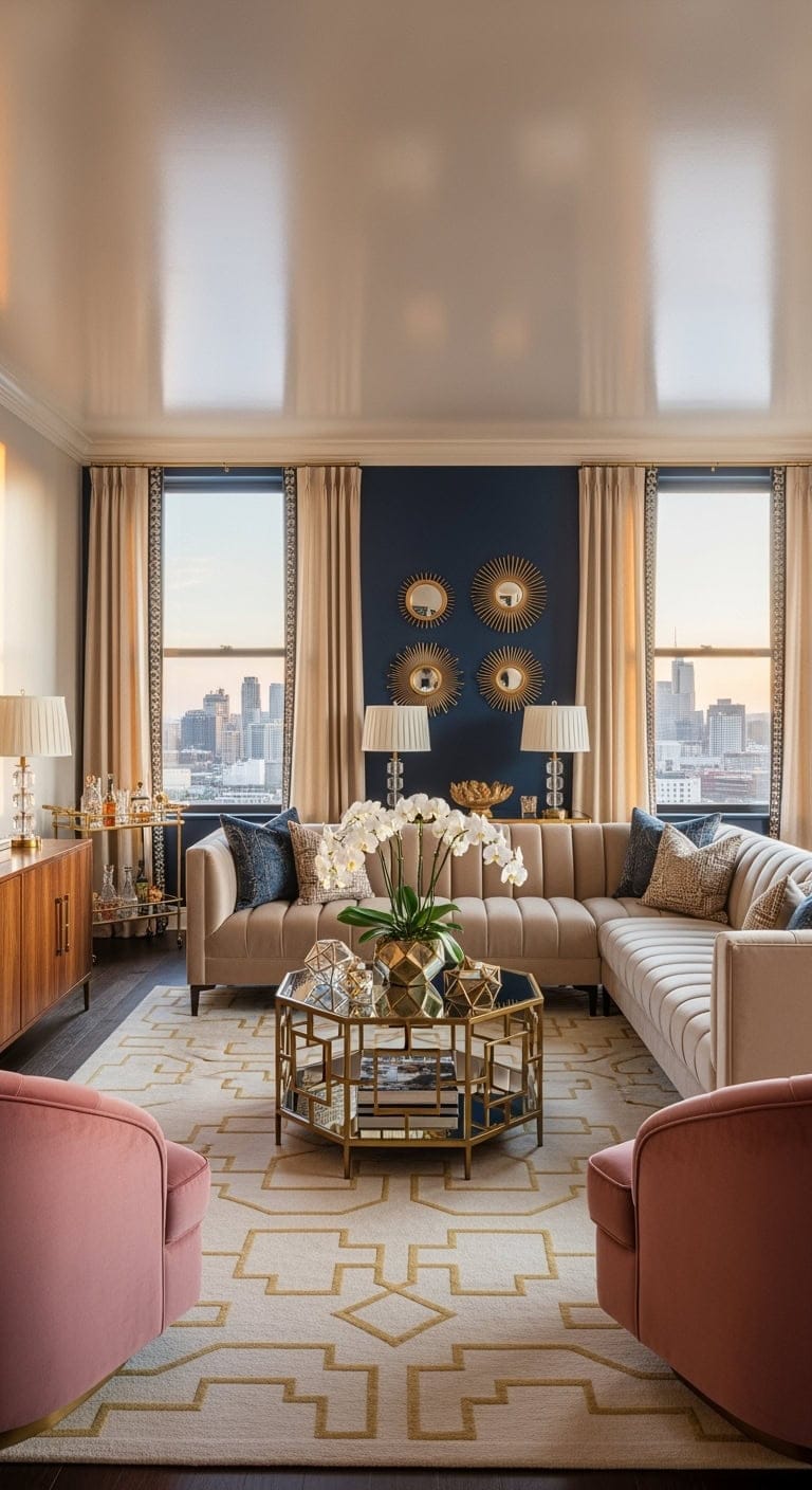 champagne velvet art deco elegance