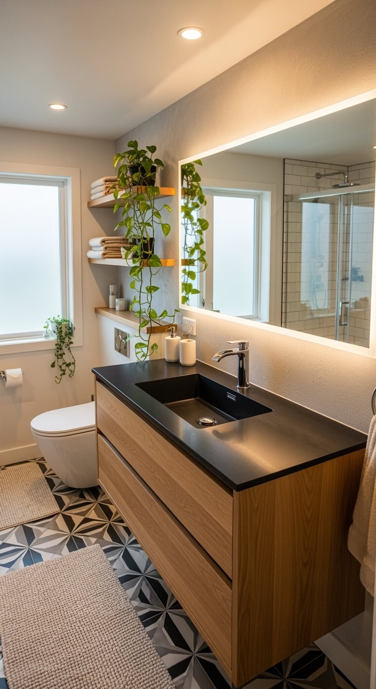 sleek modern minimalist bathroom essentials