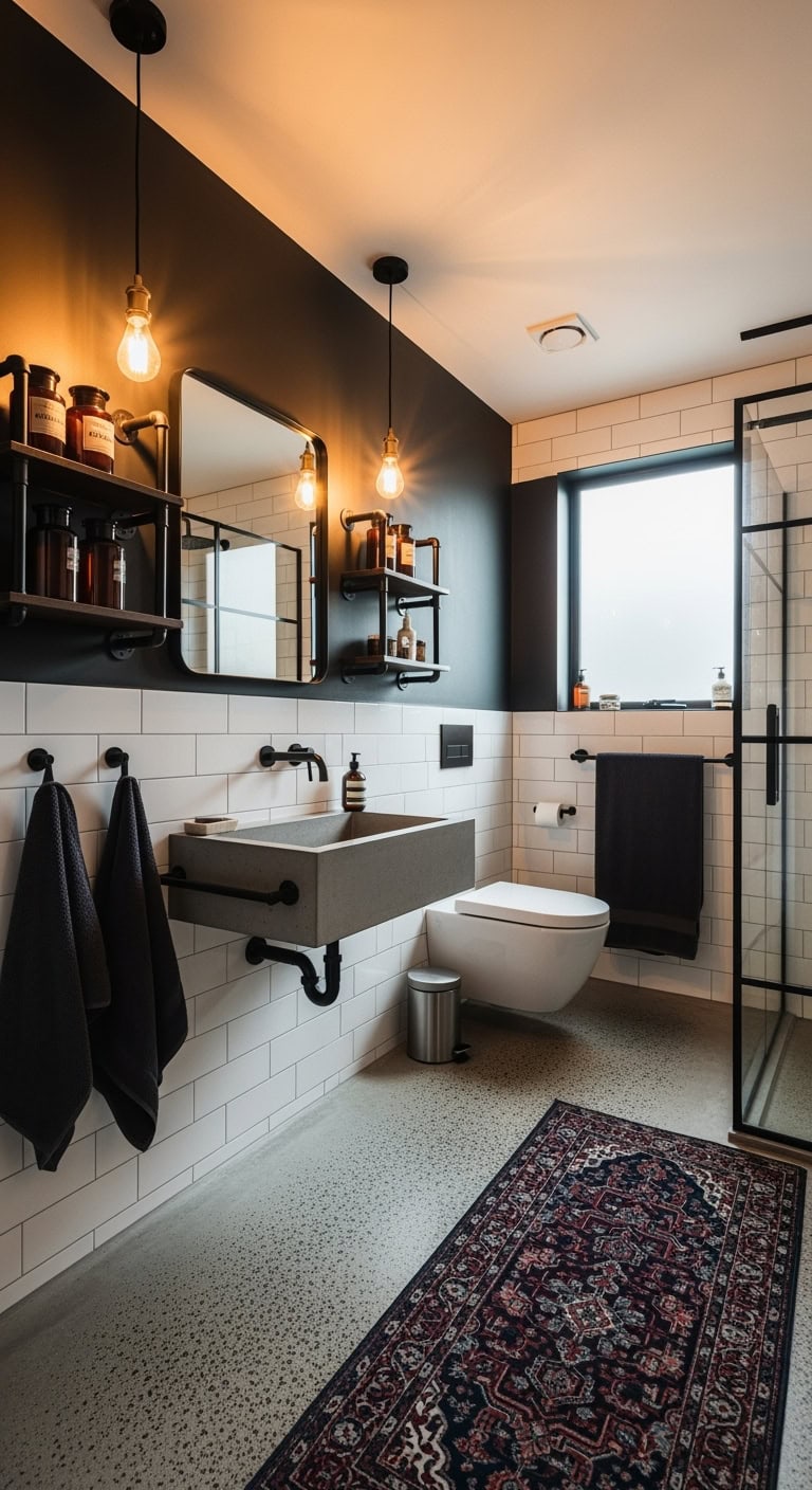 industrial warehouse bathroom style