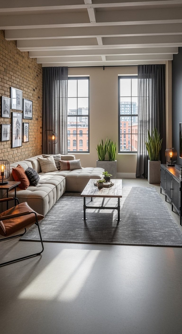 industrial loft inspired concrete rug