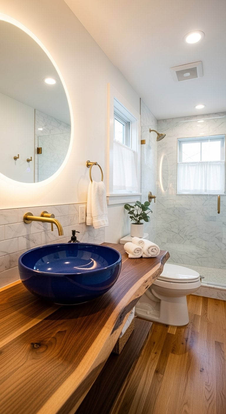 luxurious bold eye catching indigo vessel sinks