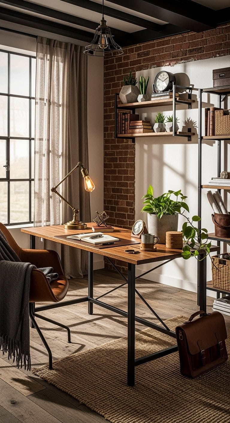 modern industrial chic workspace
