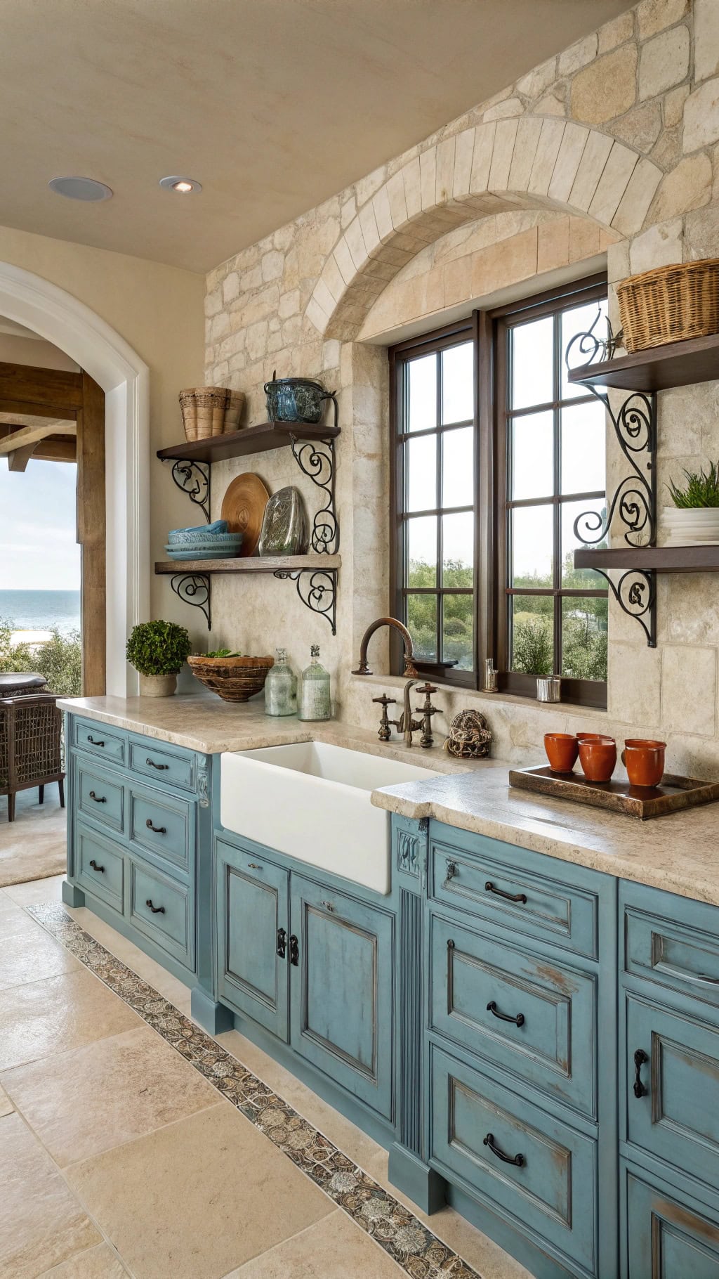 mediterranean blue cabinet inspiration