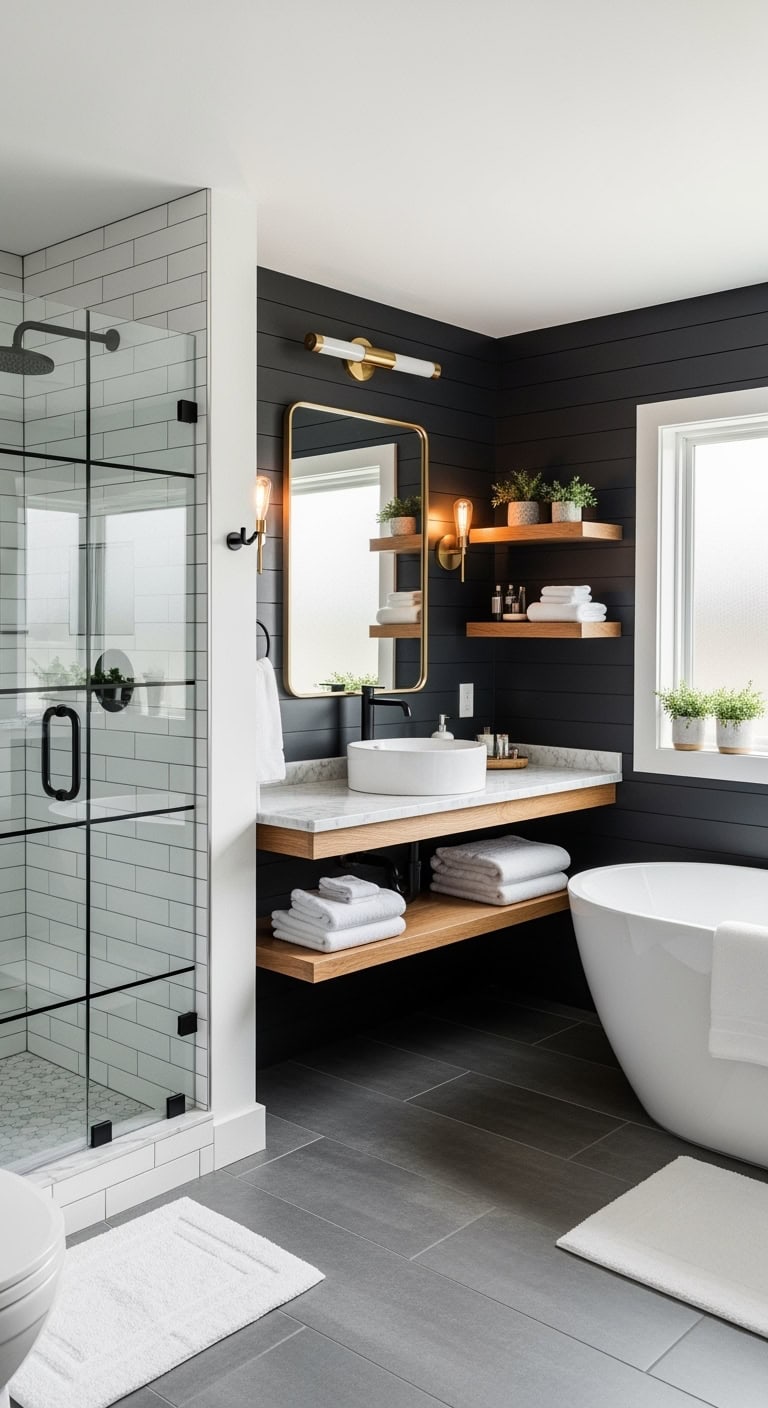 moody sophisticated black shiplap backdrop