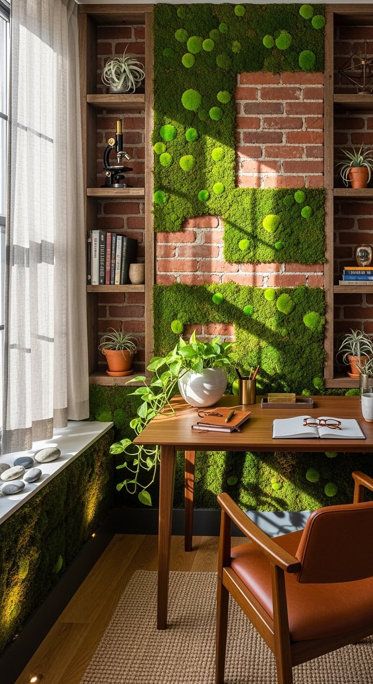 moss kissed brick wall wonderland