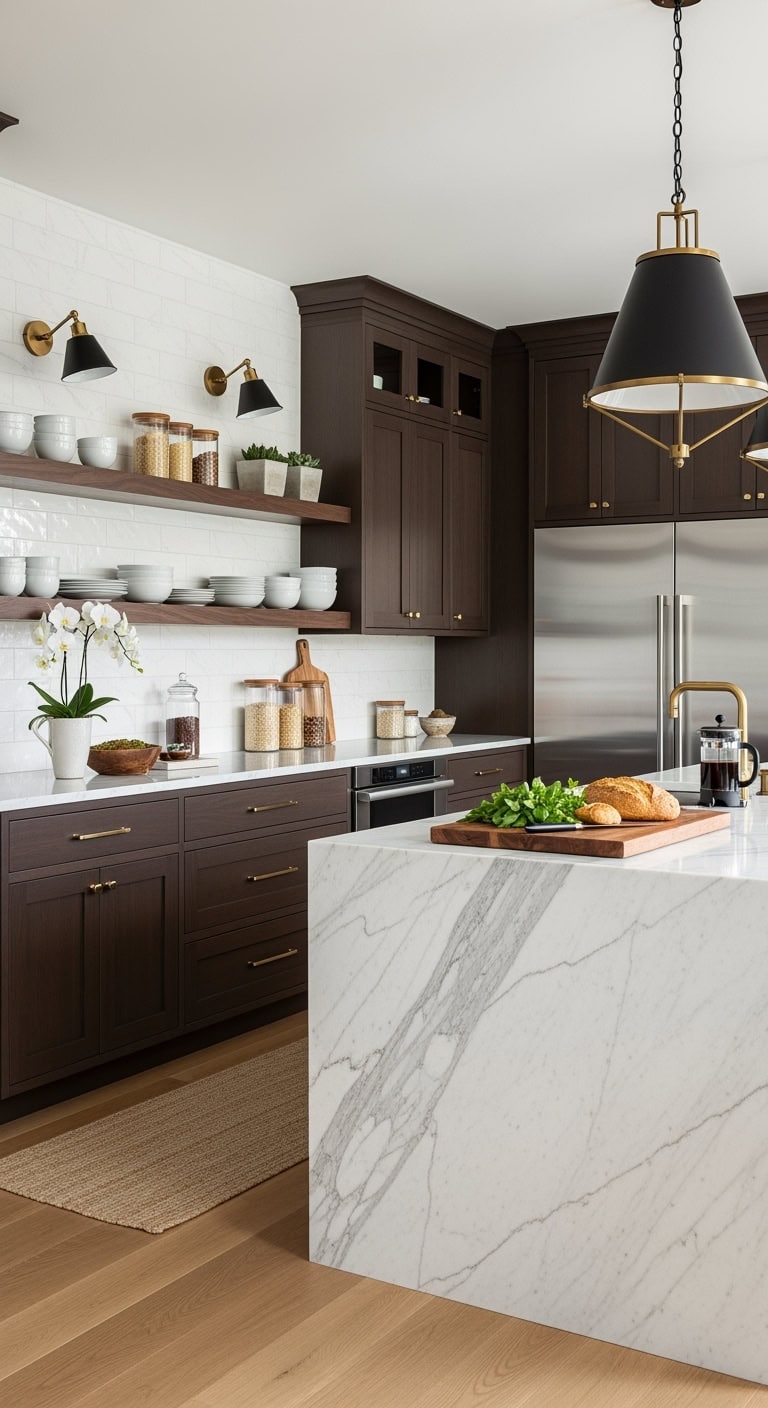 contemporary espresso kitchen elegance