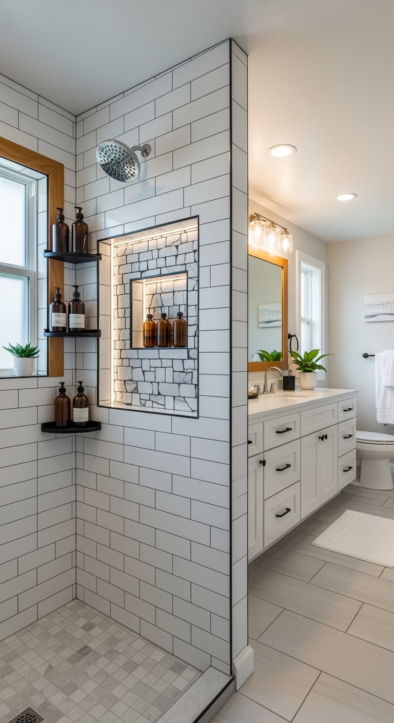 captivating shower niche display centerpiece