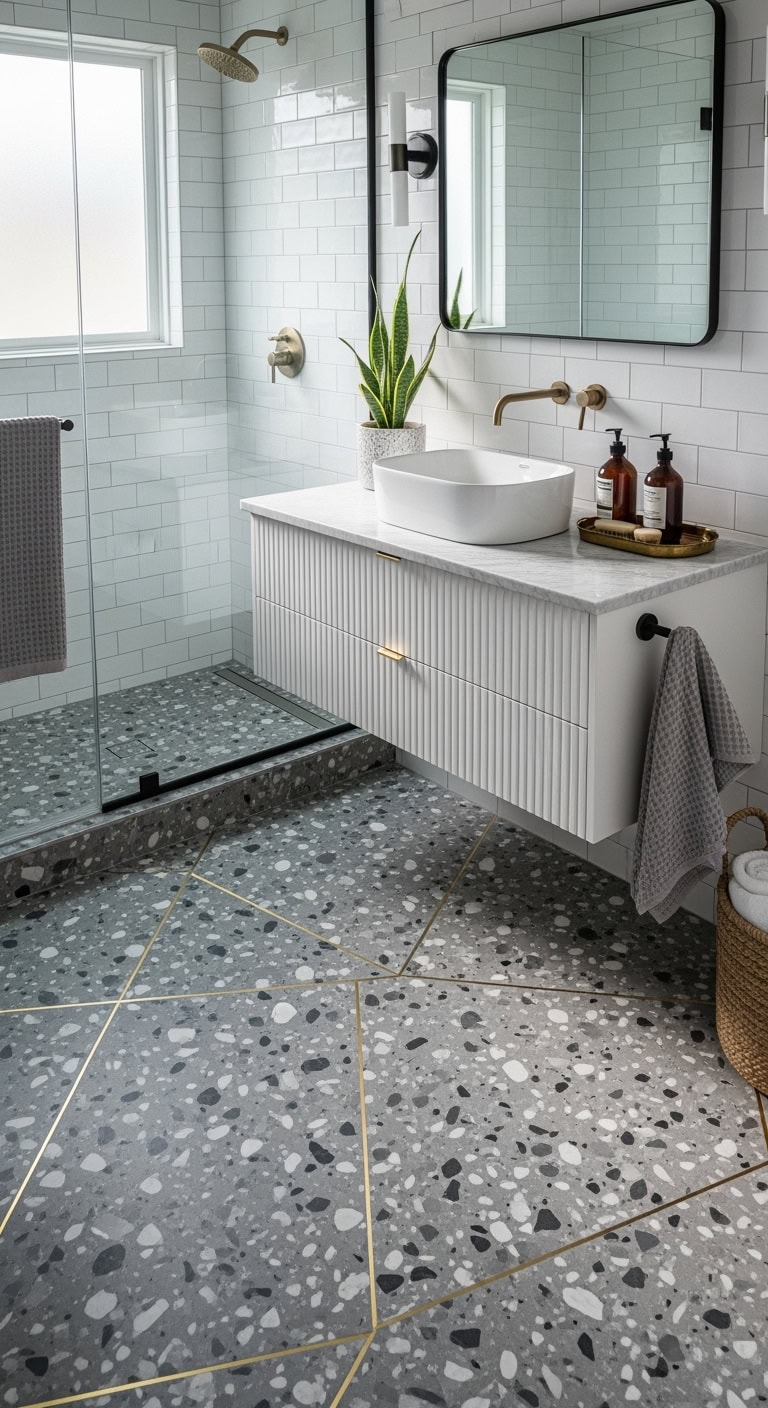 sophisticated playful artful terrazzo flooring