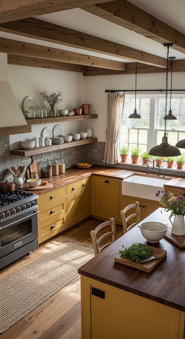 rustic warmth with mustard