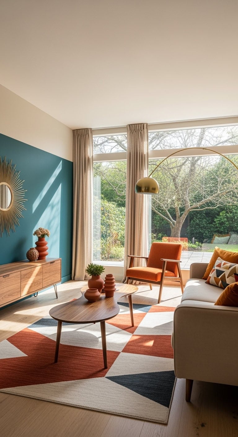 mid century walnut beige styling