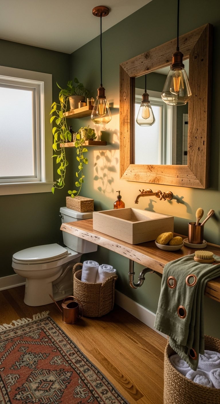 warm metallic forest sanctuary glow