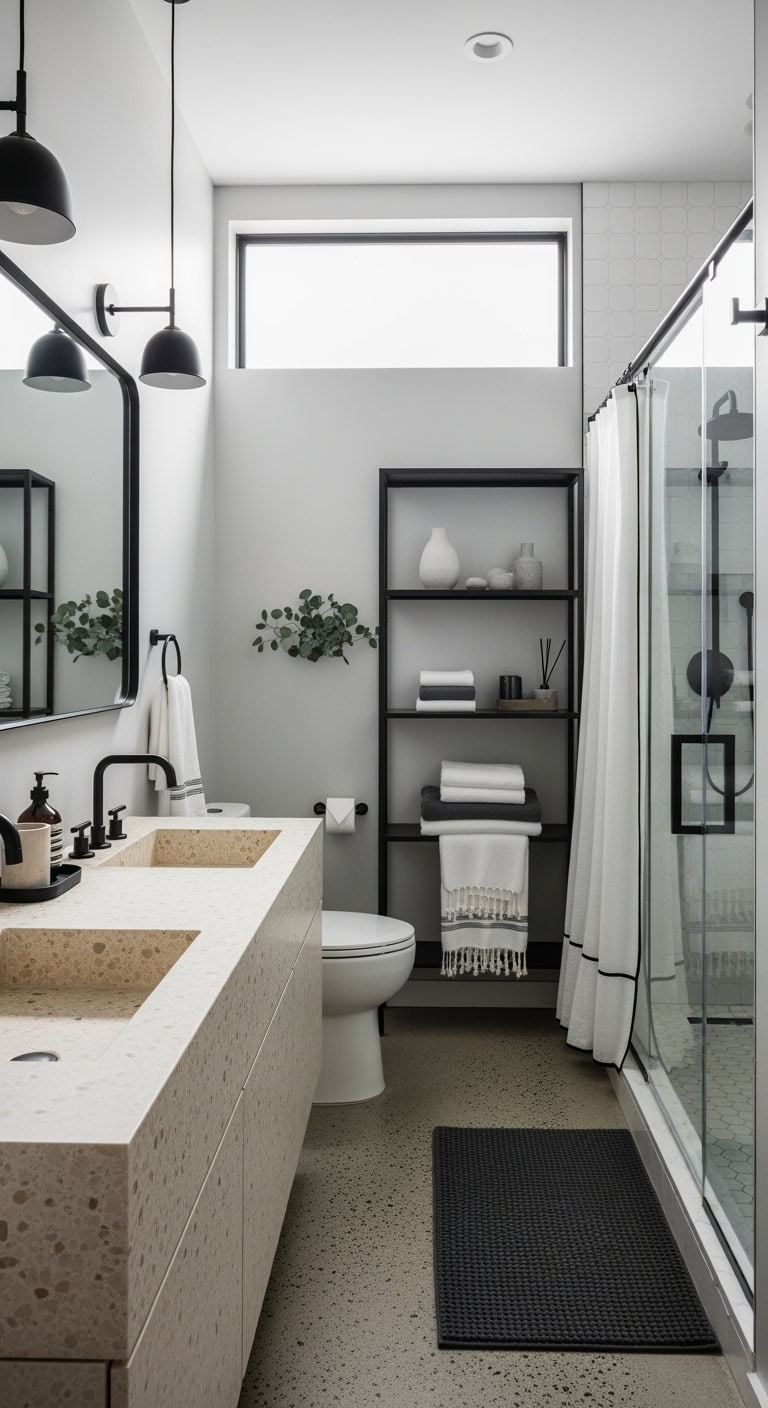 matte black terrazzo boutique vibe