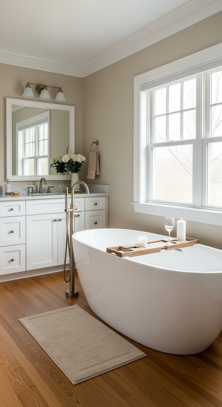 luxurious elegant freestanding soaking tub