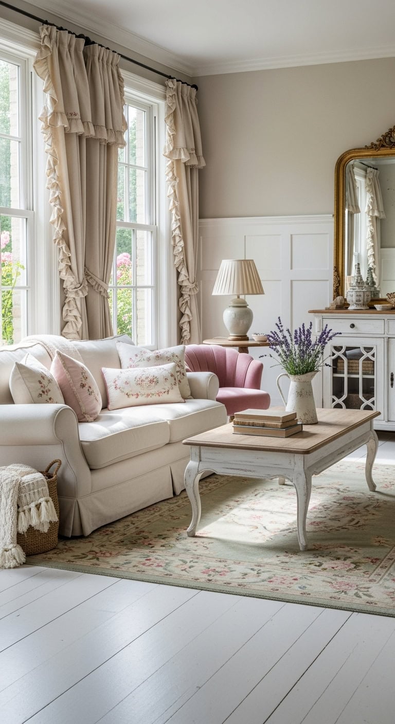 ruffled embroidered french cottage