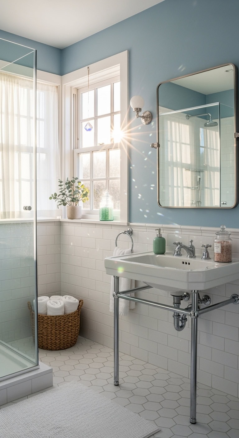 luminous aquatic bathroom ambiance